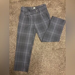 A New Day Women’s Belted Plaid Wide Leg Pants - size 8